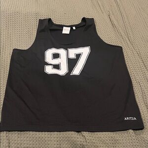 Aritzia Black Tank with White Graphic